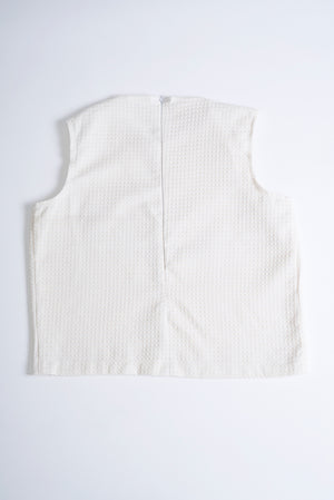 Waffle Cotton Crop Top White